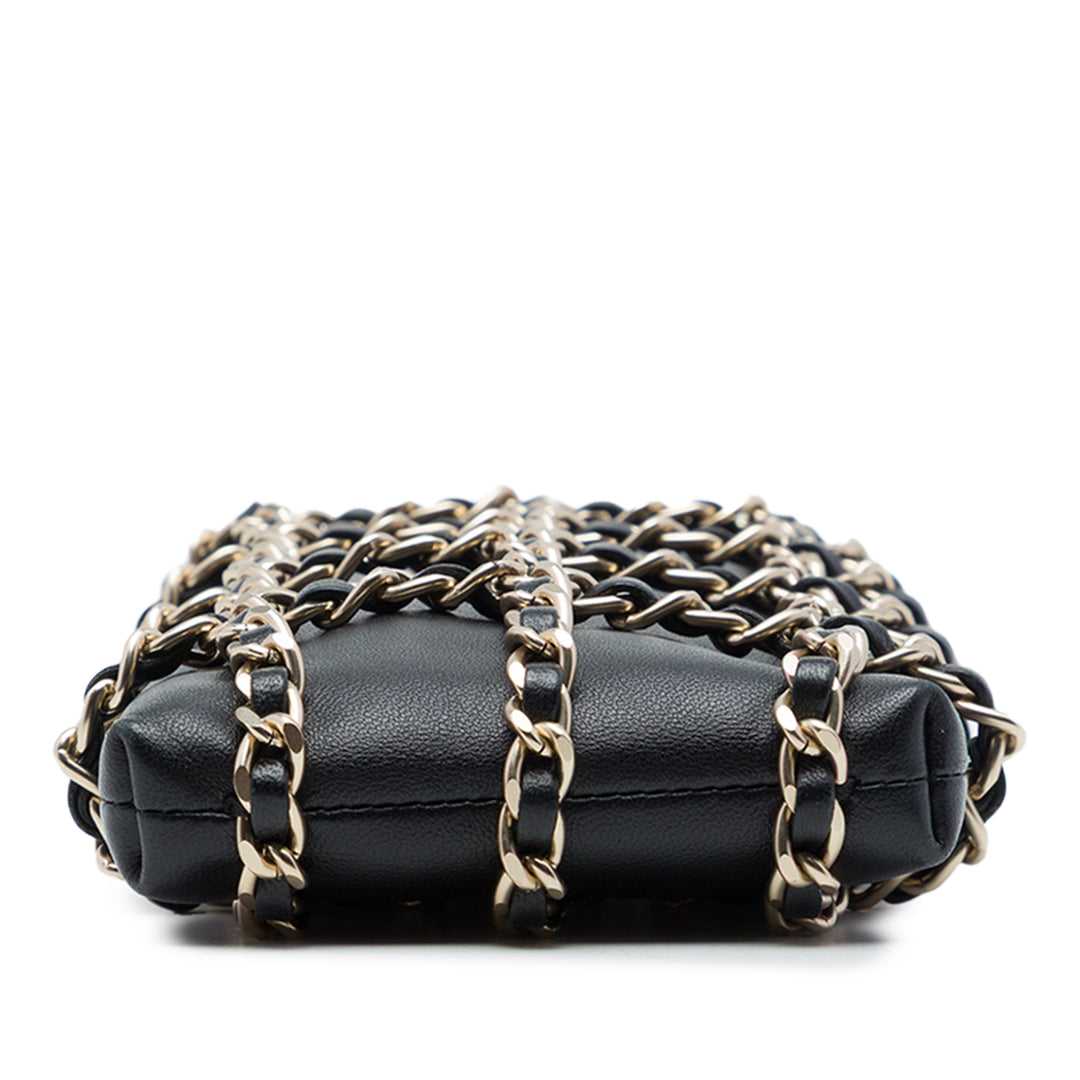 Chanel Pochette Tech Me Out avec chaîne Cuir d'agneau Noir – vue 3 – GABY PARIS