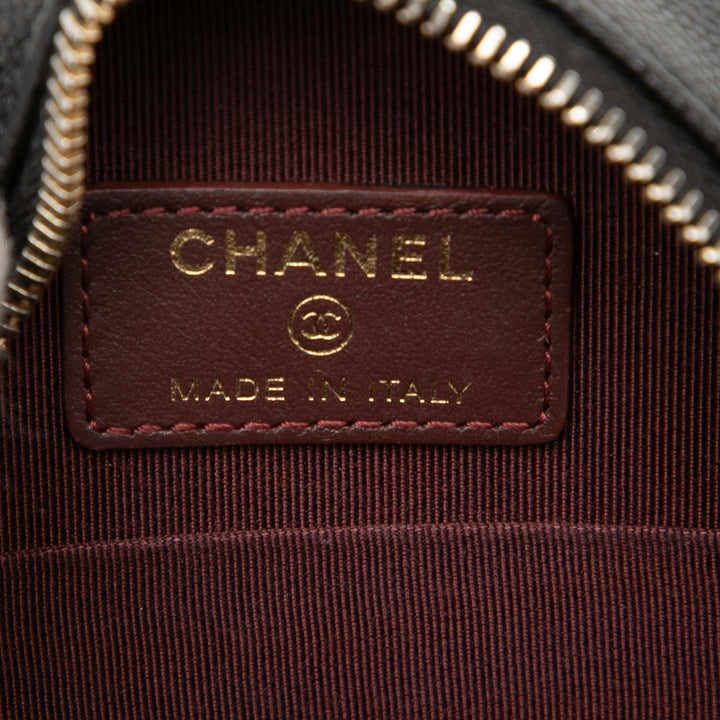 Chanel CC Matelassé Caviar Rond Pochette avec chaîne