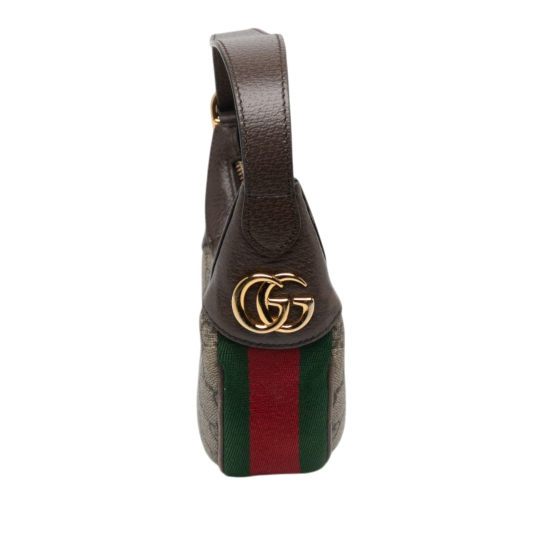 Gucci Sac porté épaule Web Ophidia GG Supreme Mini Beige – vue 7 – GABY PARIS