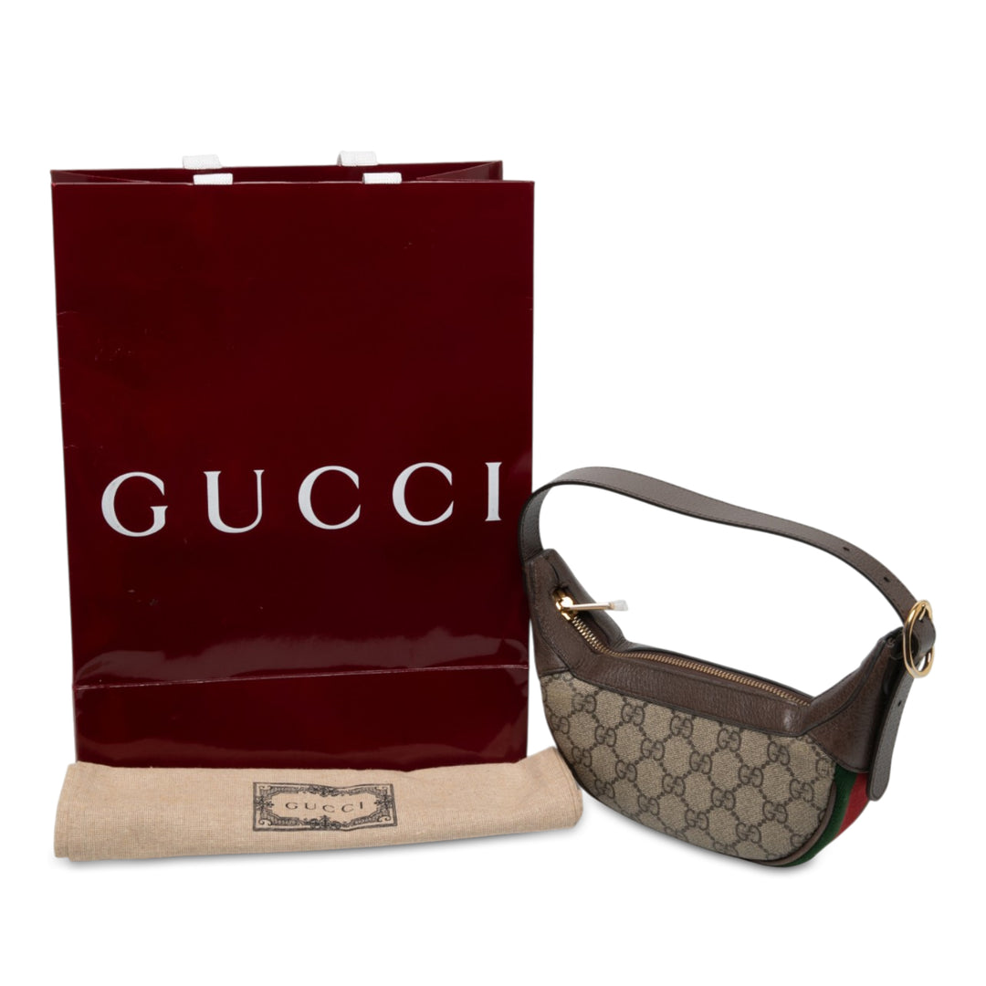 Gucci Sac porté épaule Web Ophidia GG Supreme Mini Beige – vue 9 – GABY PARIS