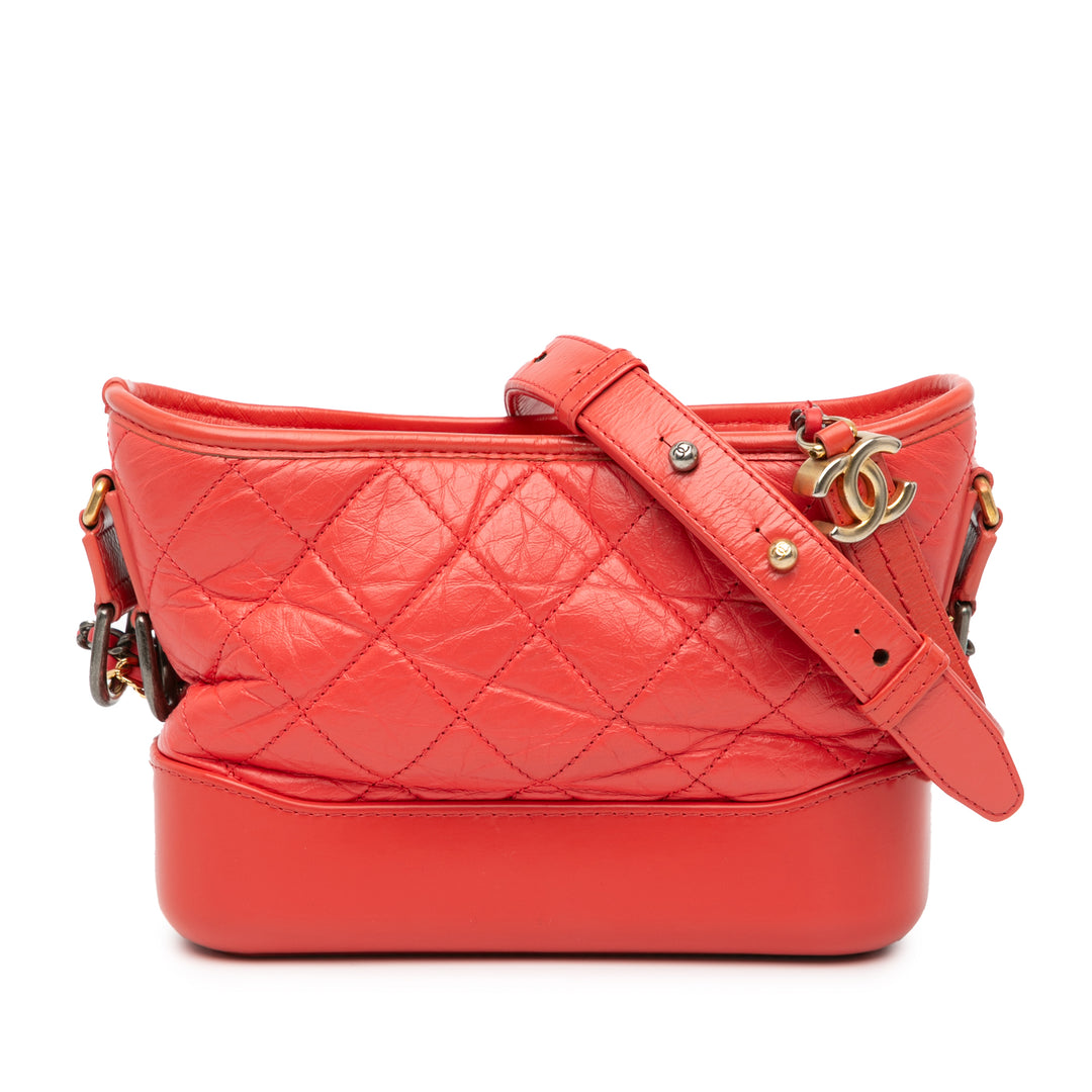 Small Aged Calfskin Gabrielle Crossbody Red - Gaby Paris