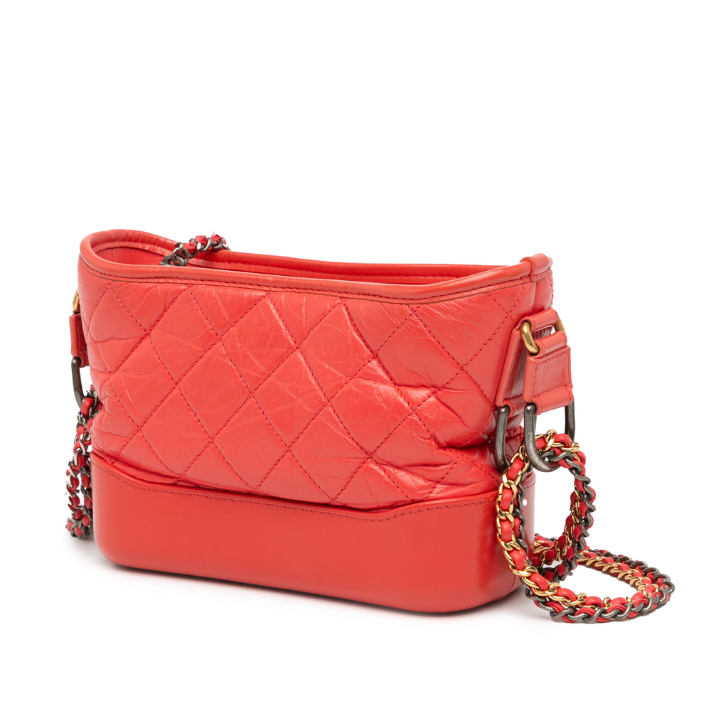 Small Aged Calfskin Gabrielle Crossbody Red - Gaby Paris