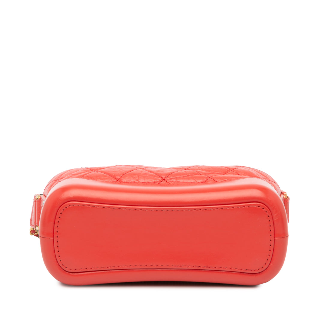 Small Aged Calfskin Gabrielle Crossbody Red - Gaby Paris