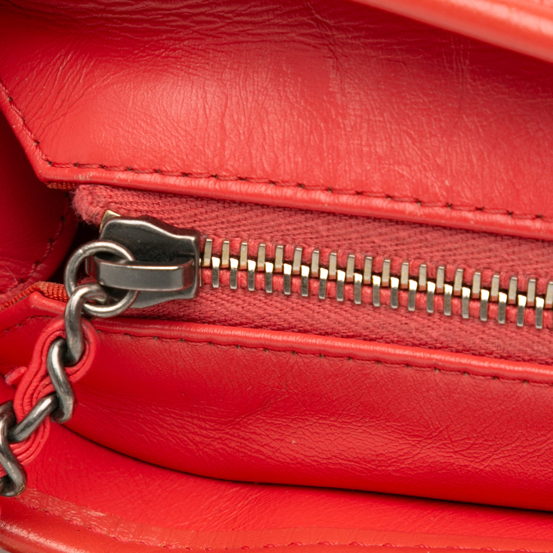 Small Aged Calfskin Gabrielle Crossbody Red - Gaby Paris