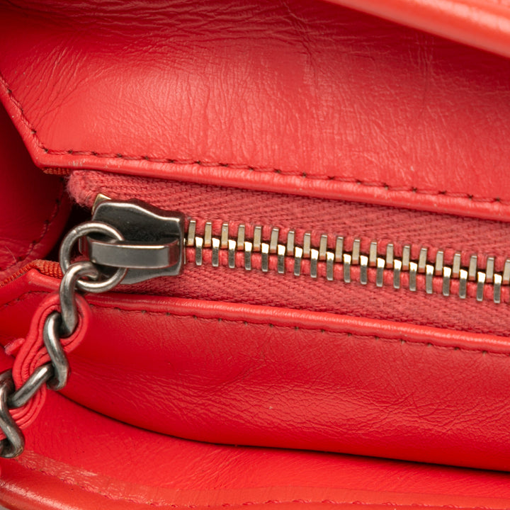 Small Aged Calfskin Gabrielle Crossbody Red - Gaby Paris