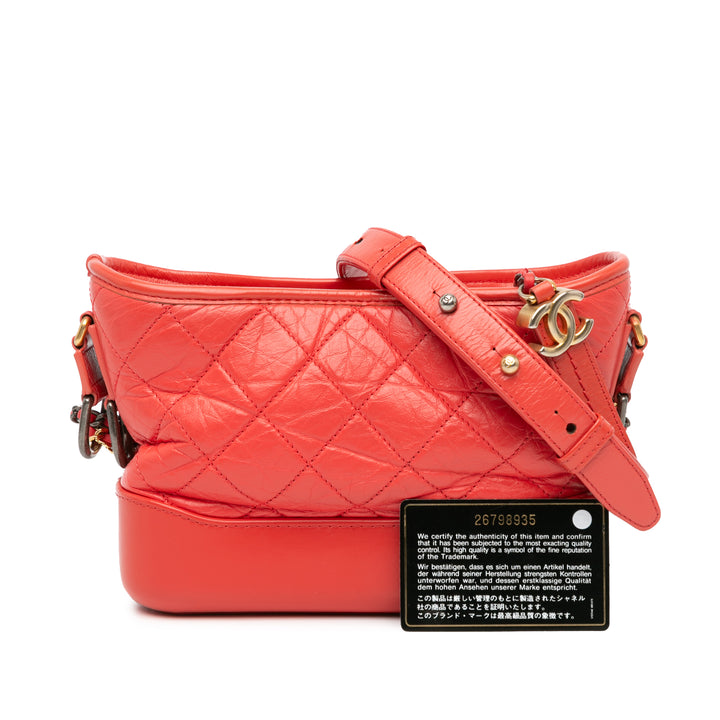 Small Aged Calfskin Gabrielle Crossbody Red - Gaby Paris