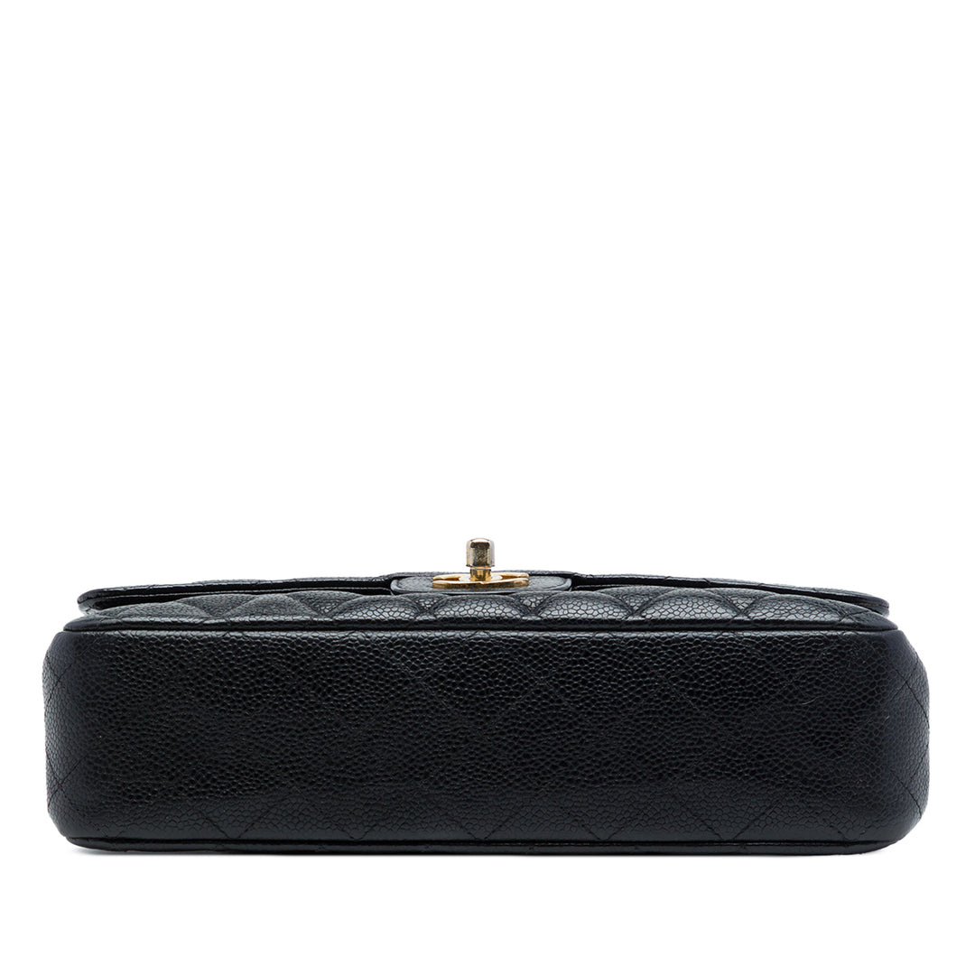 Classic Double rabat Moyen Cuir caviar Noir