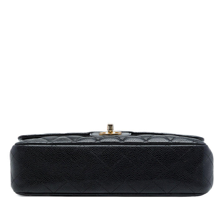 Classic Double rabat Moyen Cuir caviar Noir