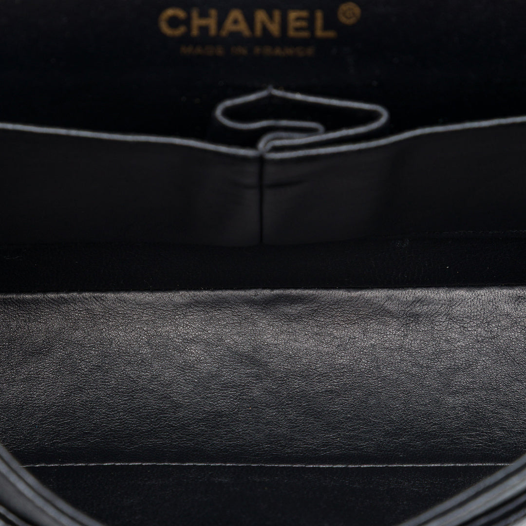 Classic Double rabat Moyen Cuir caviar Noir