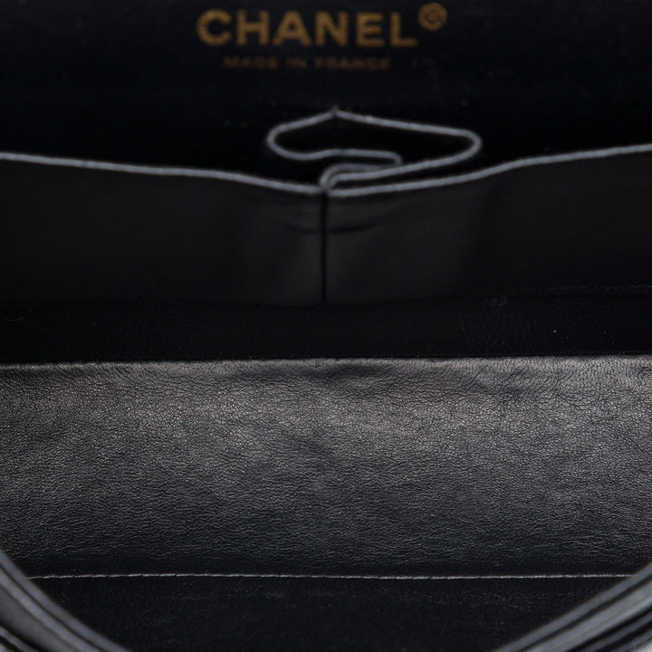 Classic Double rabat Moyen Cuir caviar Noir