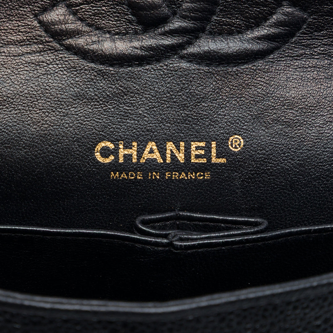 Classic Double rabat Moyen Cuir caviar Noir