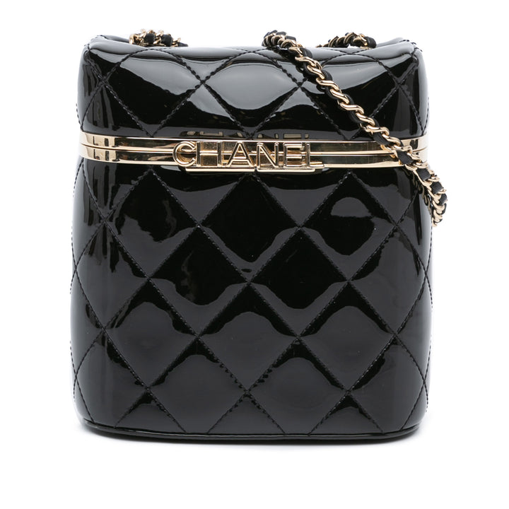 Chanel Matelassé Logo Chaîne Vanity Cuir
