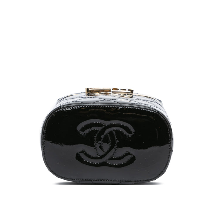 Chanel Matelassé Logo Chaîne Vanity Cuir