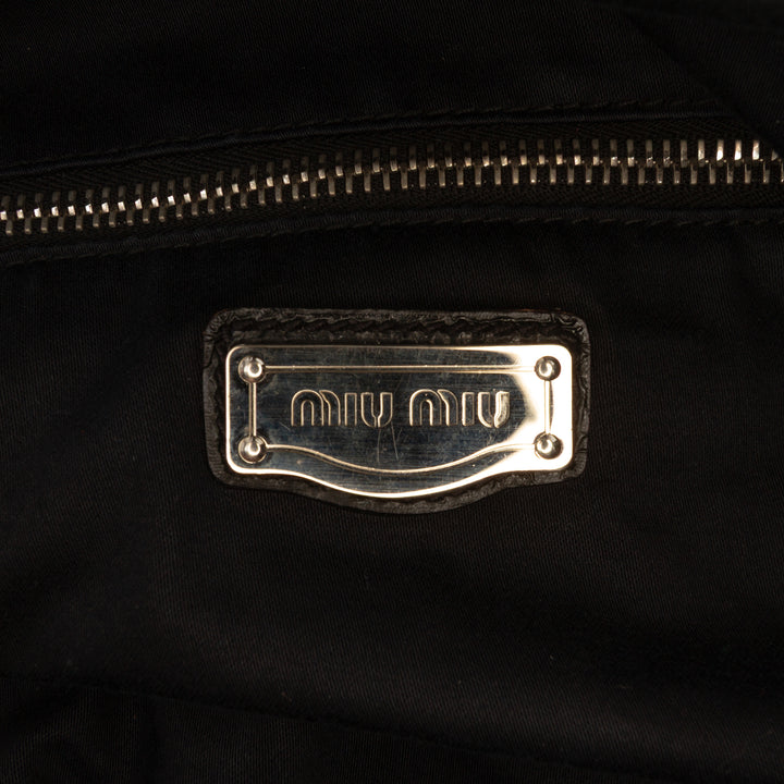 Miu Miu Matelassé Cuir verni Cuir Hobo