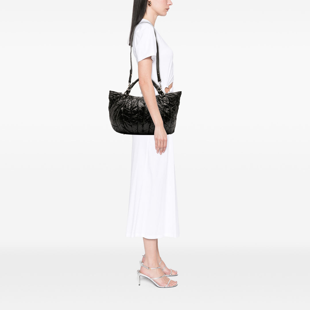 Miu Miu Matelassé Cuir verni Cuir Hobo