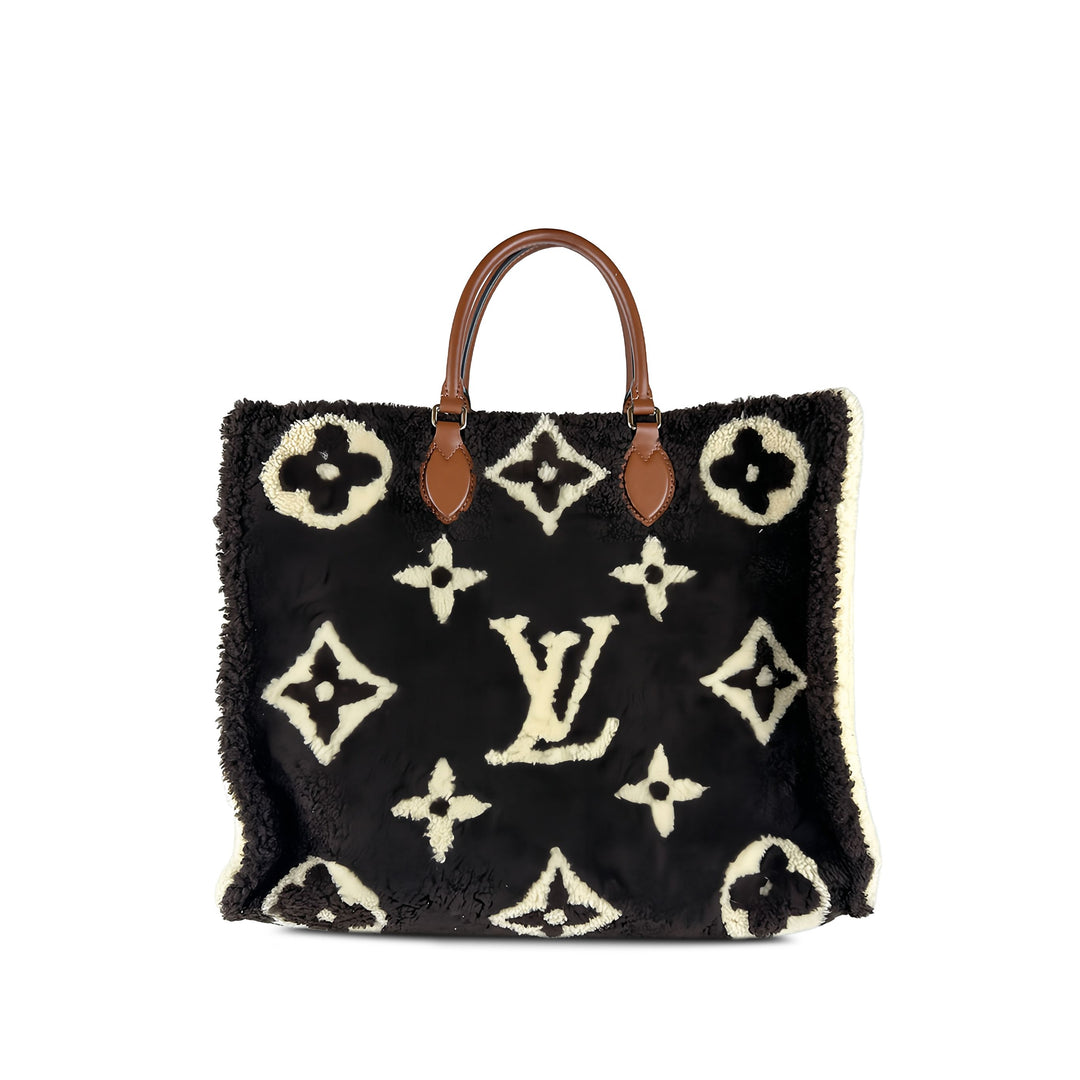 Louis Vuitton Giant Shearling Teddy Onthego GM Monogram Noir – vue principale – GABY PARIS