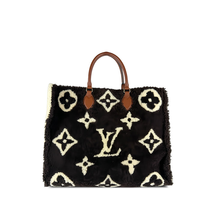 Louis Vuitton Giant Shearling Teddy Onthego GM Monogram Noir – vue 2 – GABY PARIS