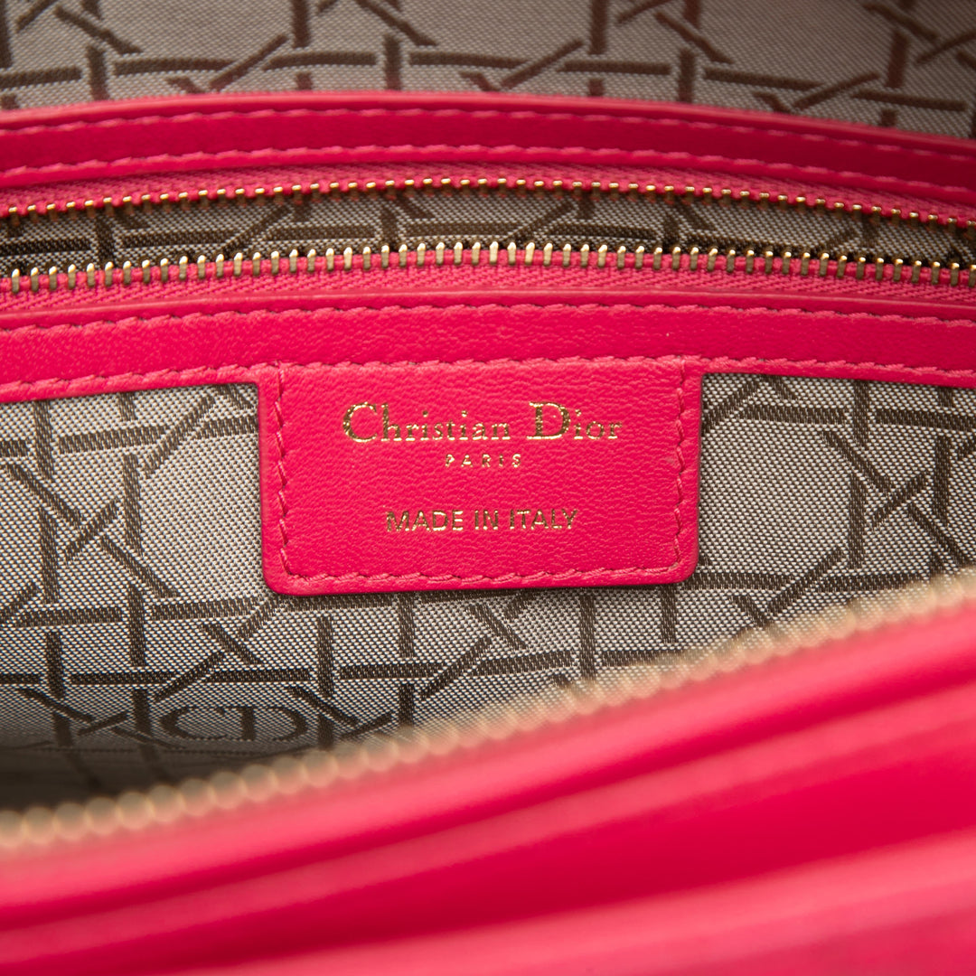 Dior Lady Dior Cannage Grand Cuir d'agneau Rose – vue 5 – GABY PARIS