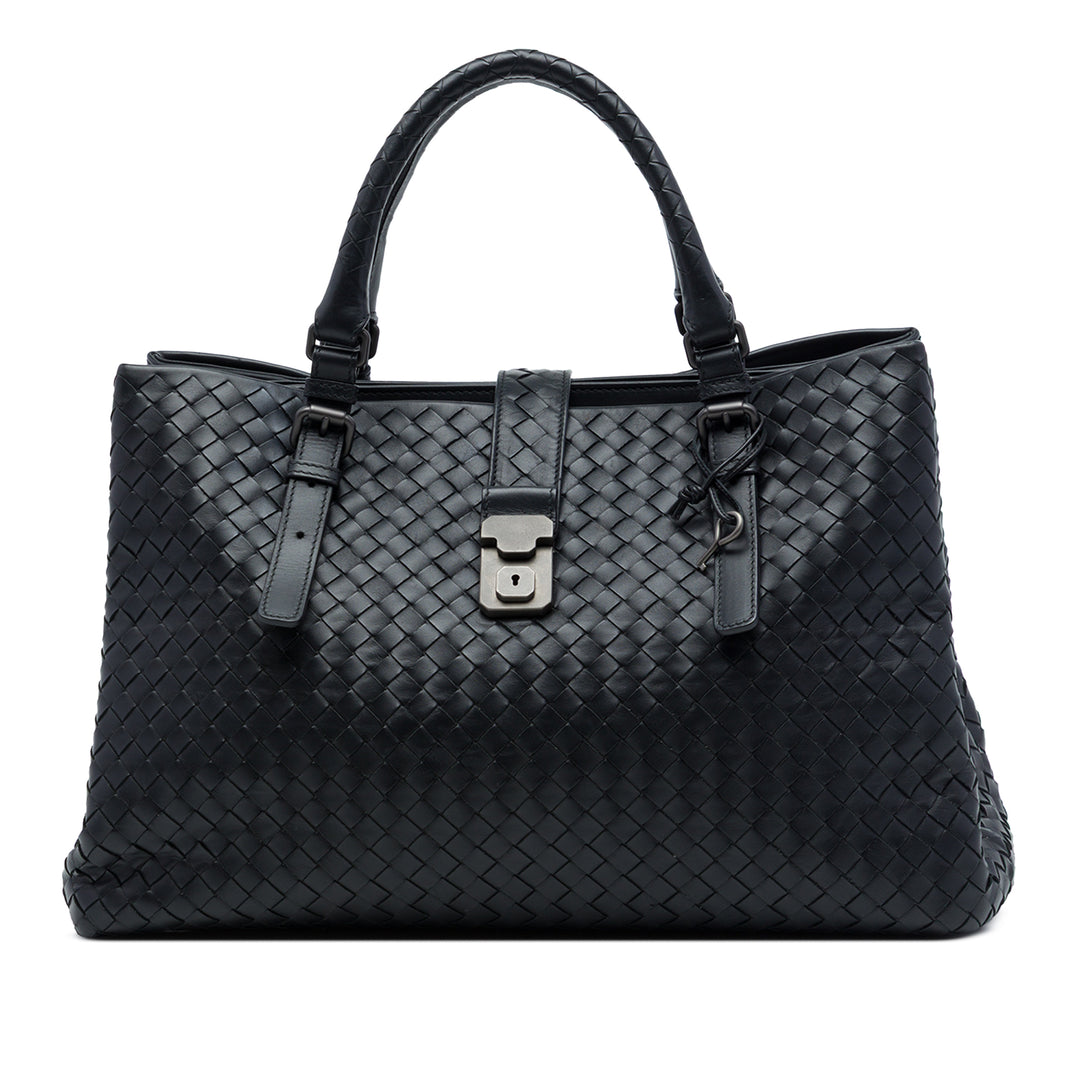 Intrecciato Roma Cabas Moyen nappa Noir