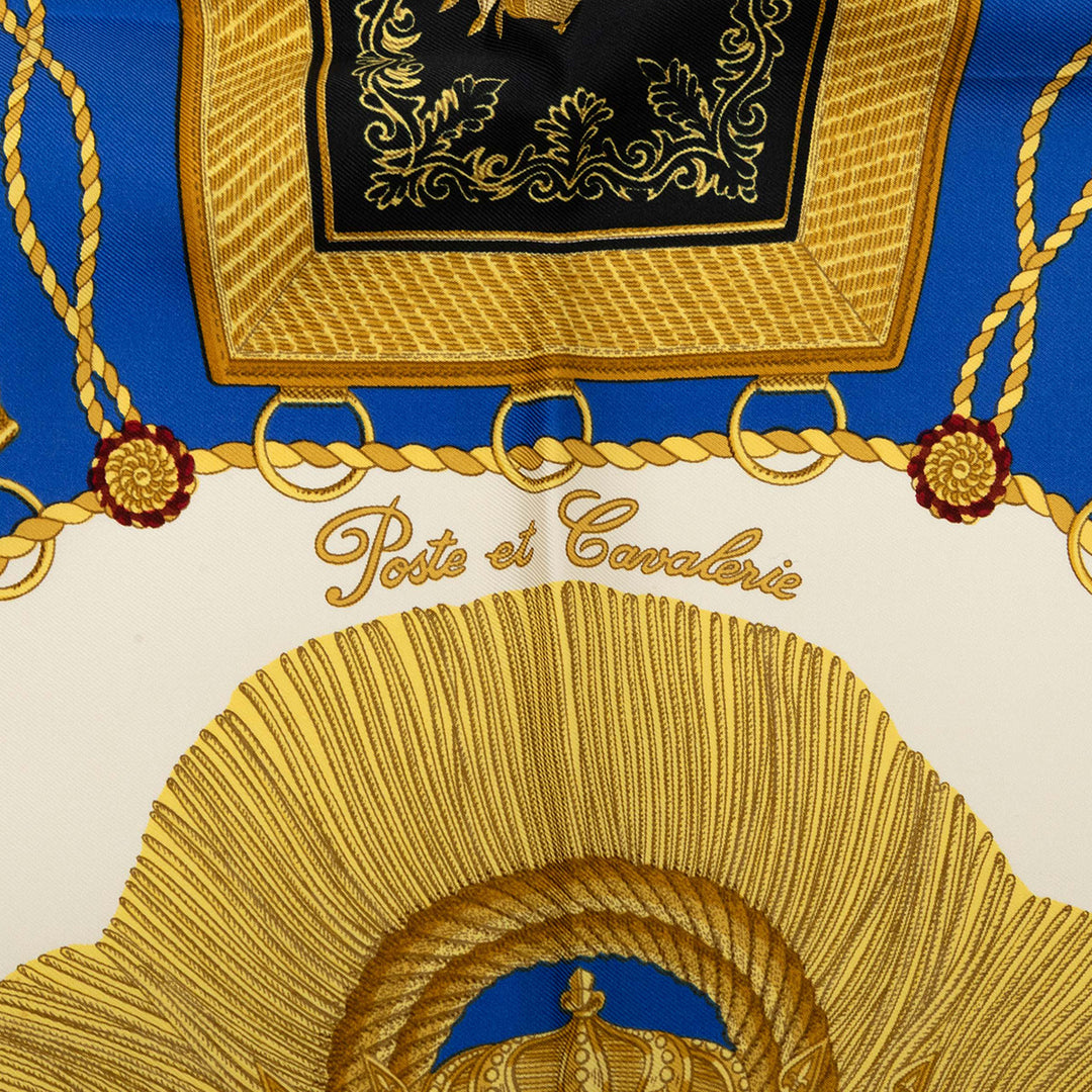 Hermès Carré Poste et Cavalerie 90 Blanc – vue 3 – GABY PARIS