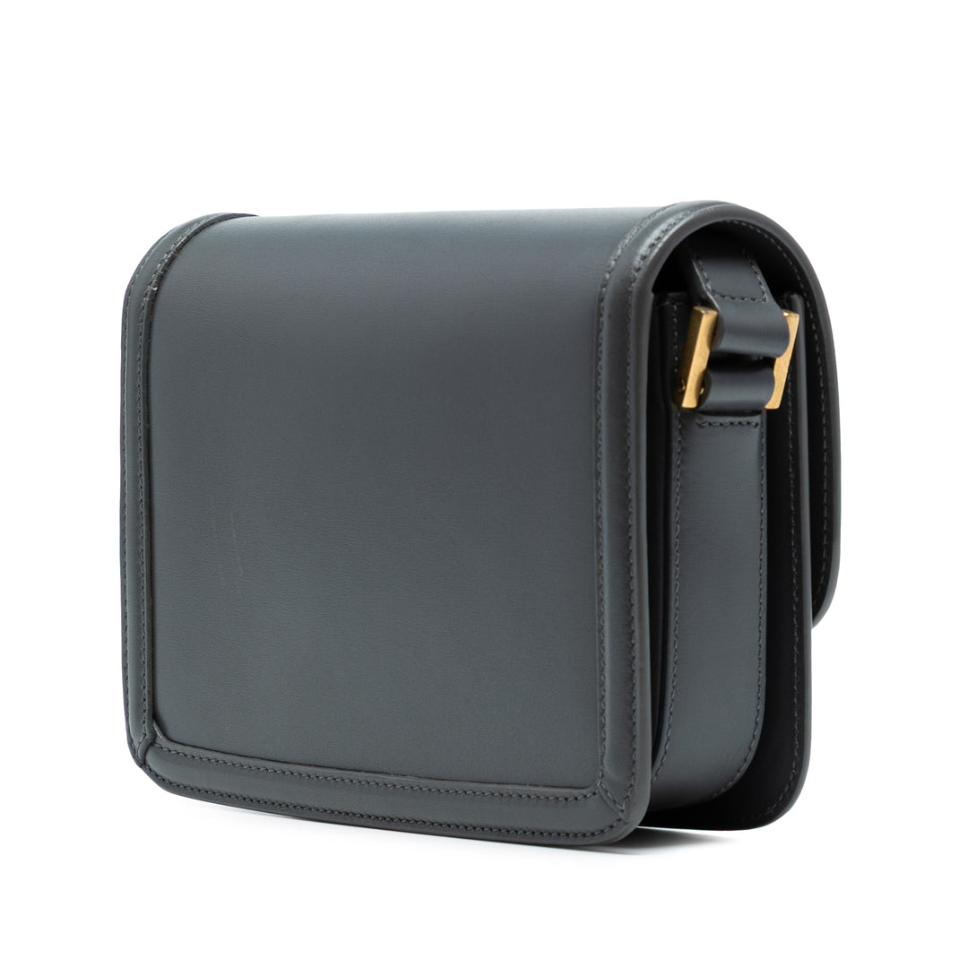 Saint Laurent Small Cuir de veau Solferino Sac cartable In Boîte Gris