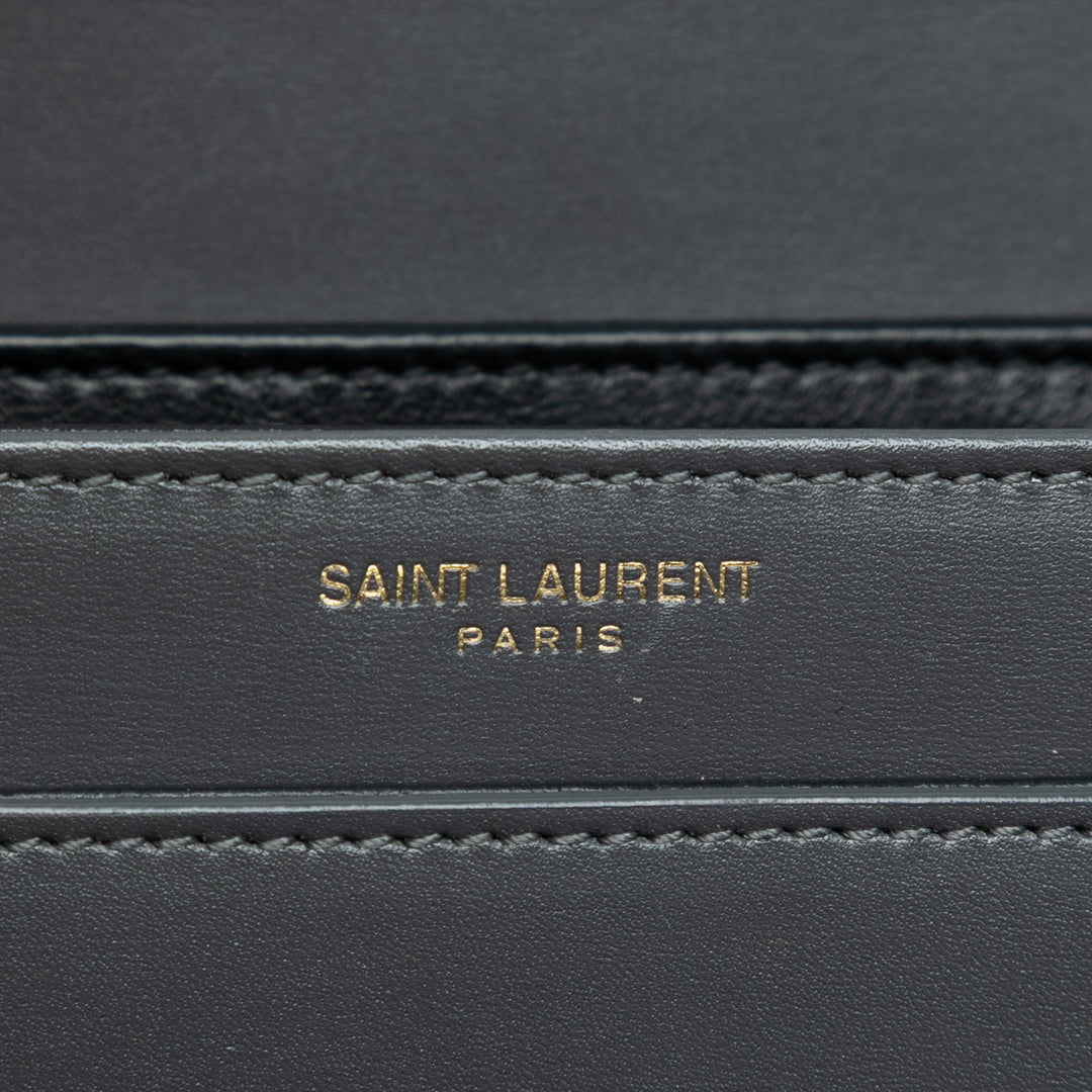 Saint Laurent Small Cuir de veau Solferino Sac cartable In Boîte Gris