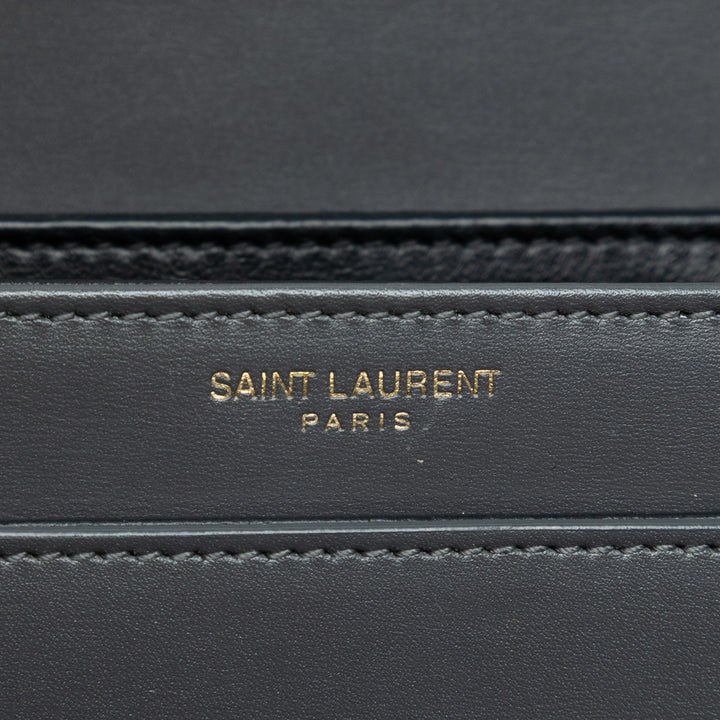 Saint Laurent Small Cuir de veau Solferino Sac cartable In Boîte Gris