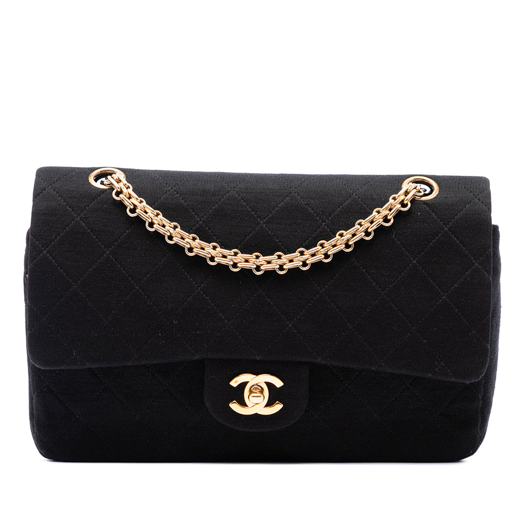Classic Jersey Bijoux Chaîne Double rabat Moyen Noir