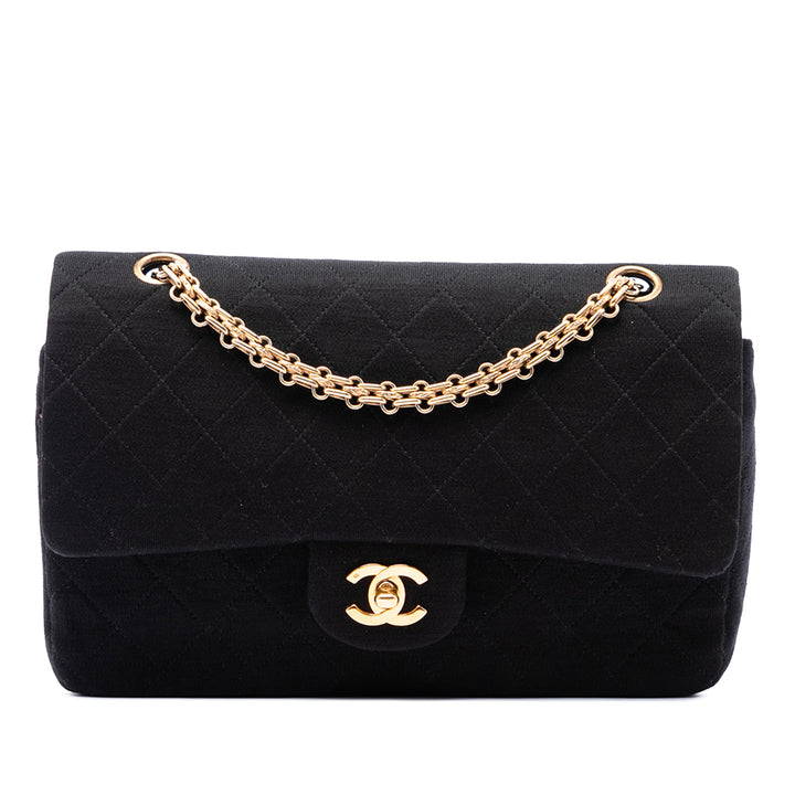 Classic Jersey Bijoux Chaîne Double rabat Moyen Noir