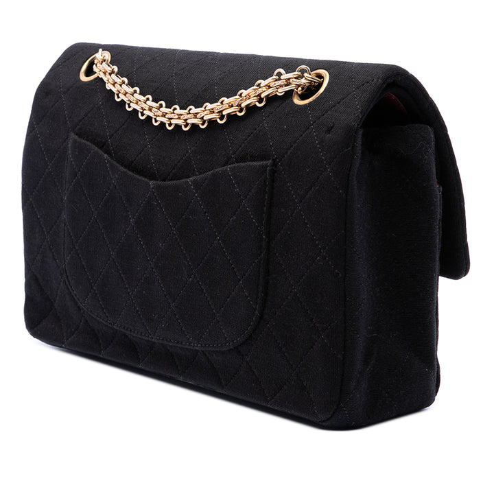 Classic Jersey Bijoux Chaîne Double rabat Moyen Noir