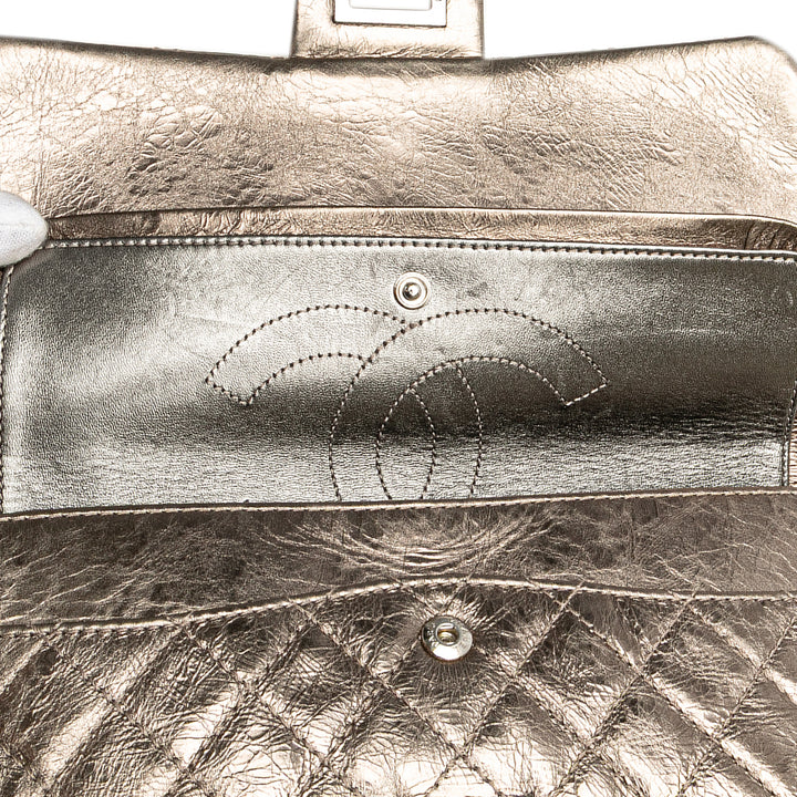 Reissue 2.55 Aged Metallic Calfskin Double Flap 225 Brown - Gaby Paris