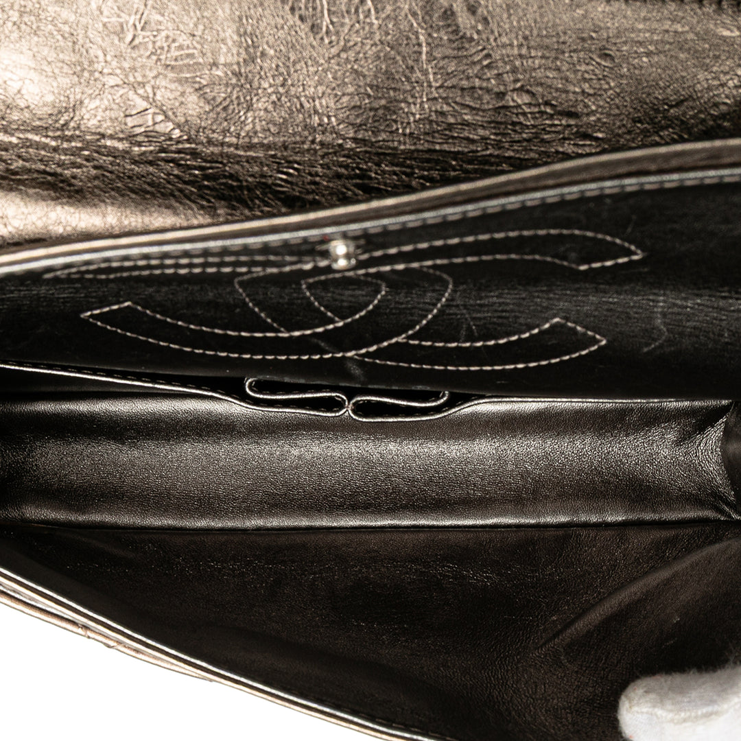 Reissue 2.55 Aged Metallic Calfskin Double Flap 225 Brown - Gaby Paris