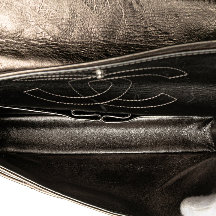 Reissue 2.55 Aged Metallic Calfskin Double Flap 225 Brown - Gaby Paris