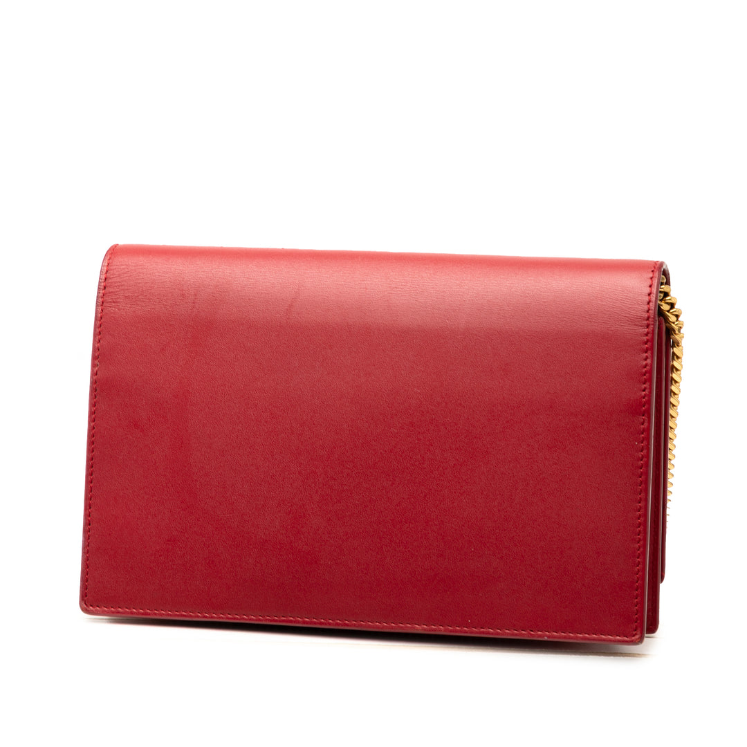 Saint Laurent Smooth Cuir de veau Monogram Kate Tassel Wallet on Chain