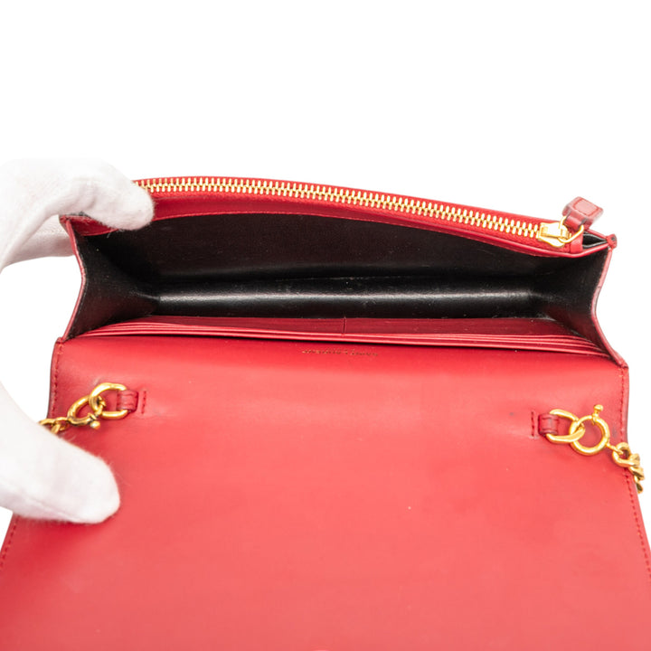 Saint Laurent Smooth Cuir de veau Monogram Kate Tassel Wallet on Chain