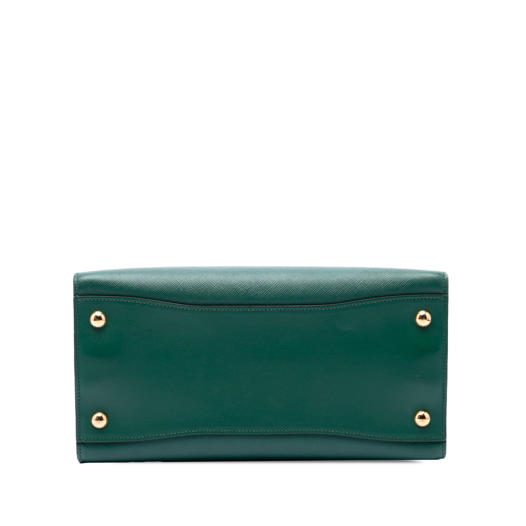 Prada Sac à main Bibliotheque Saffiano Vert – vue 3 – GABY PARIS