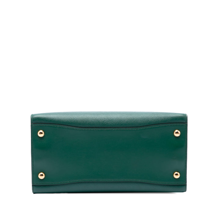 Prada Sac à main Bibliotheque Saffiano Vert – vue 3 – GABY PARIS
