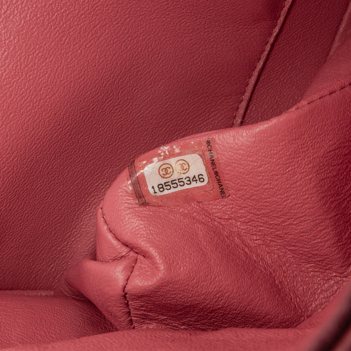 Medium Classic Lambskin Double Flap Pink - Gaby Paris