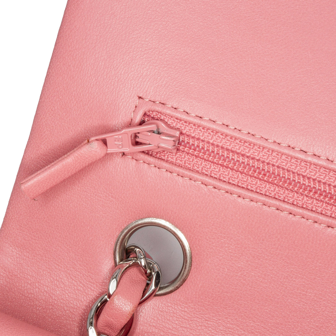 Medium Classic Lambskin Double Flap Pink - Gaby Paris