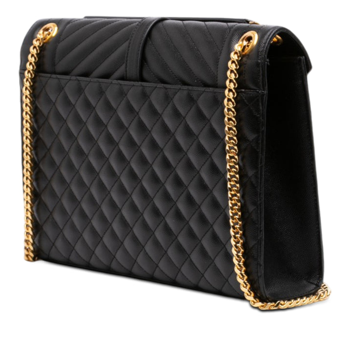 Saint Laurent Medium Grain De Poudre Triquilt Monogram Sac enveloppe