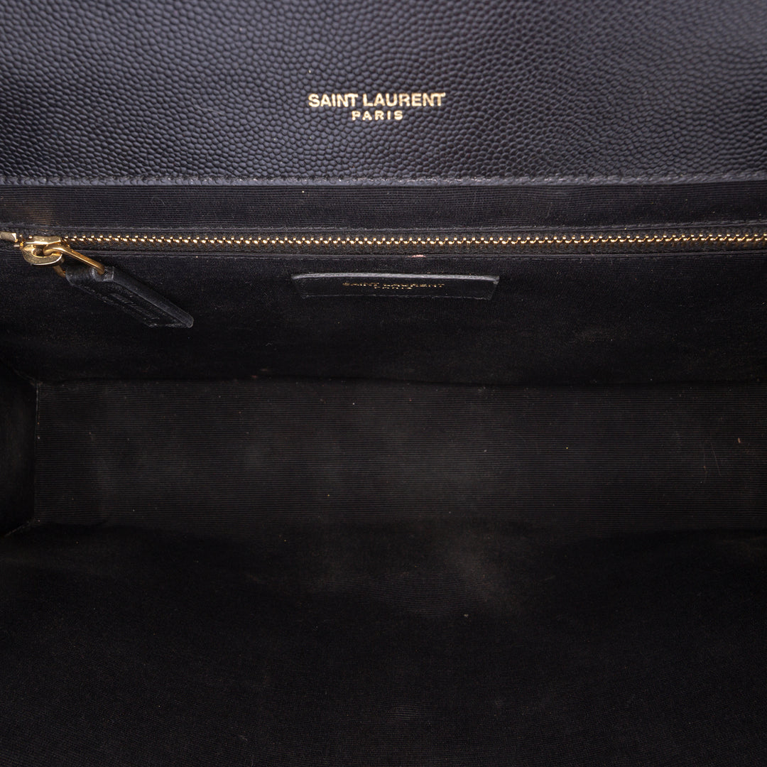 Saint Laurent Medium Grain De Poudre Triquilt Monogram Sac enveloppe