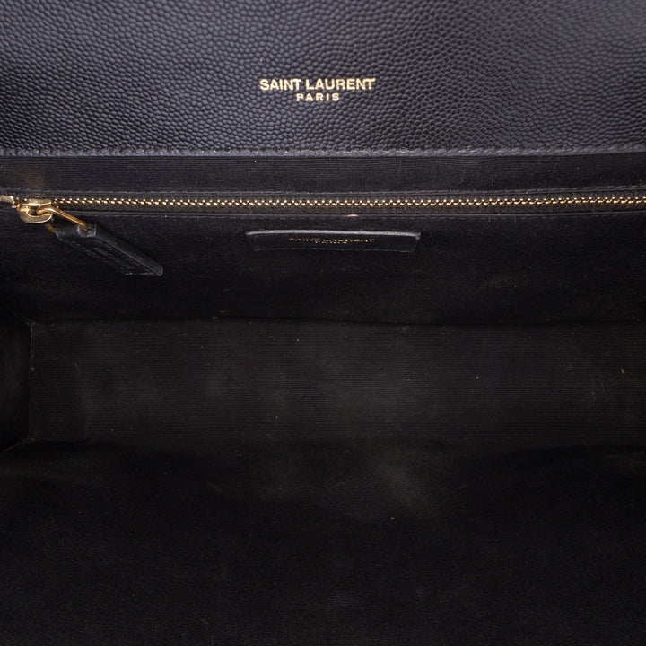 Saint Laurent Medium Grain De Poudre Triquilt Monogram Sac enveloppe