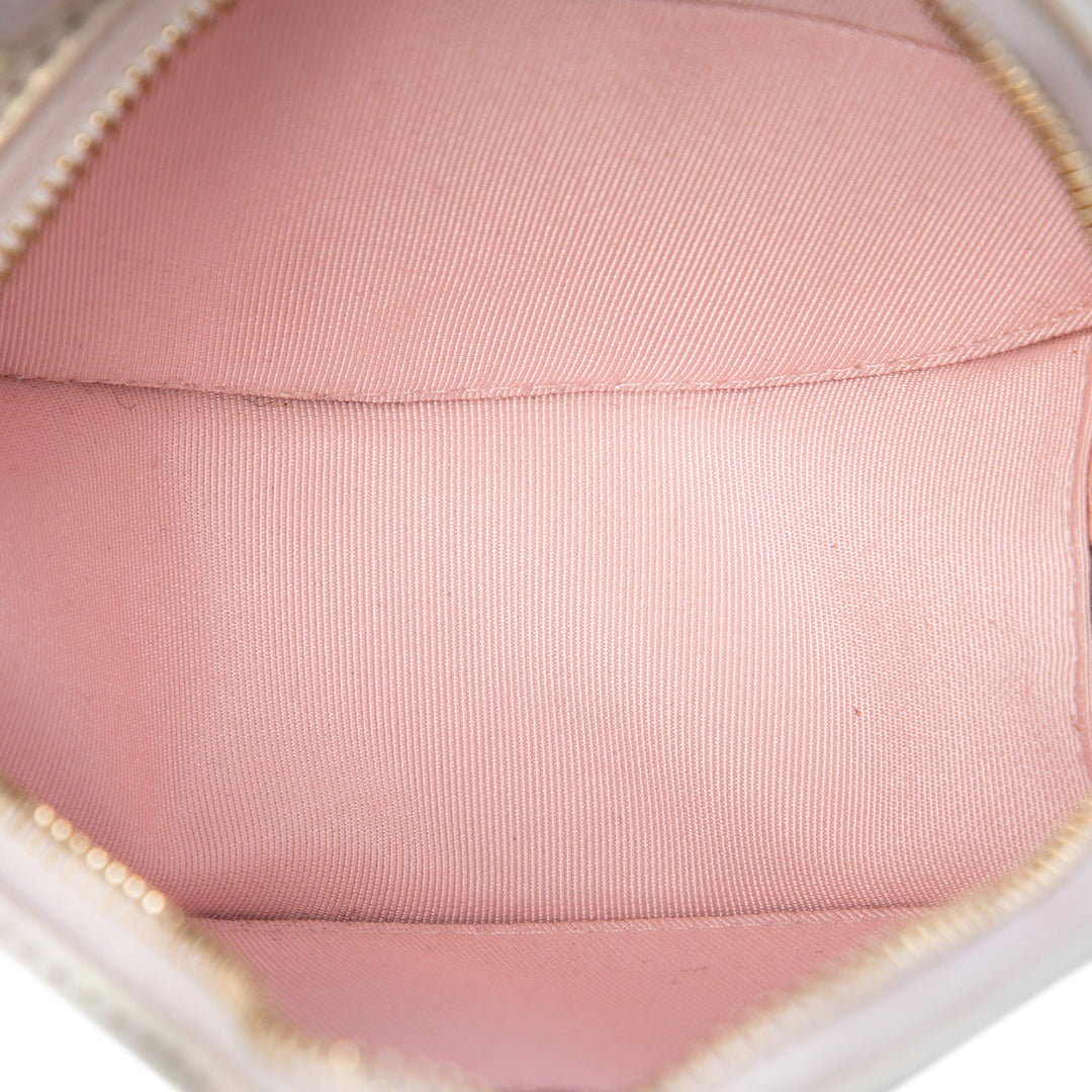 Chanel CC Matelassé Irisé Rond Pochette avec chaîne Cuir d'agneau