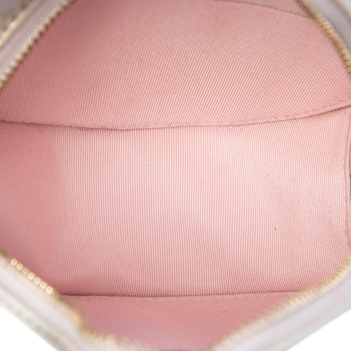 Chanel CC Matelassé Irisé Rond Pochette avec chaîne Cuir d'agneau