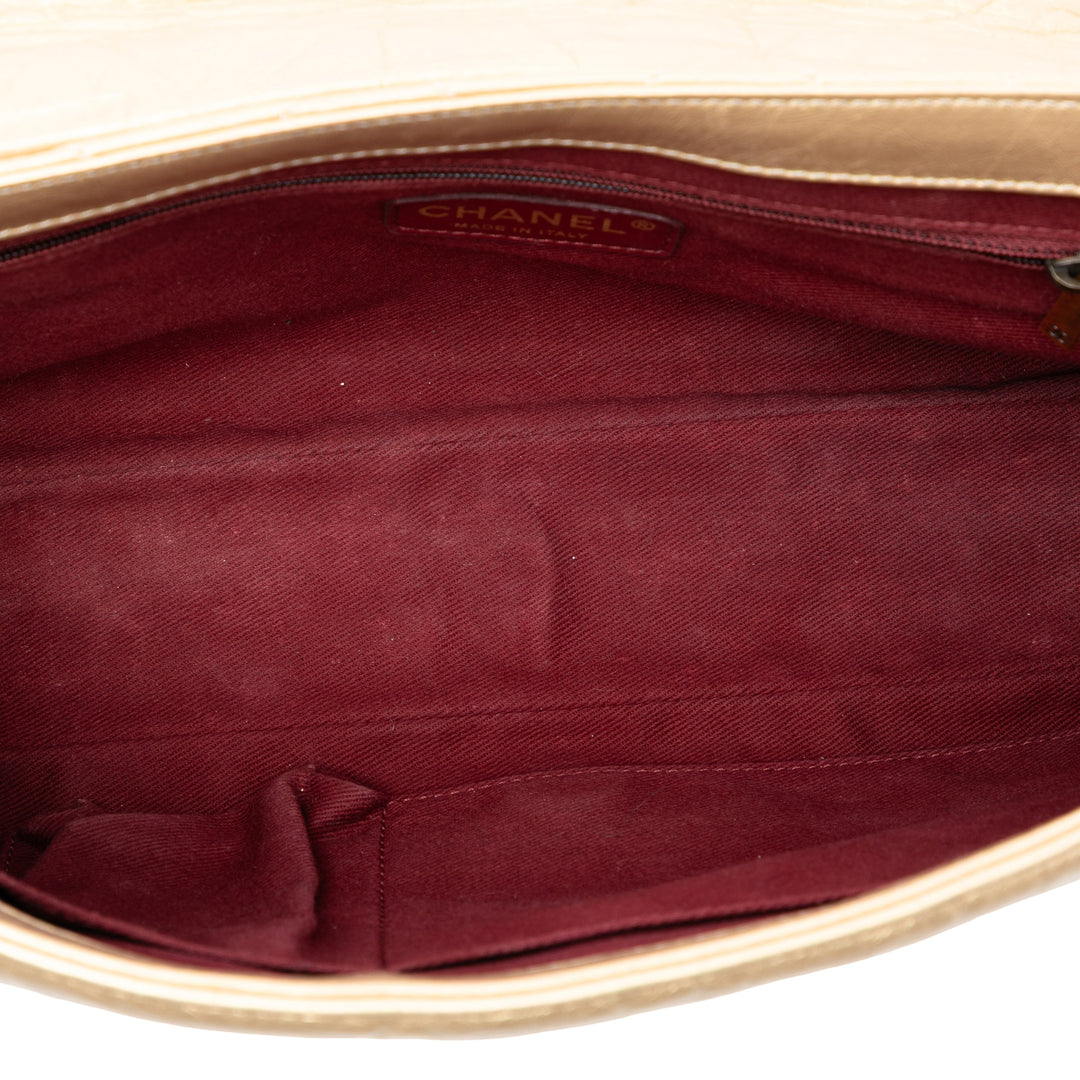 Chanel Medium Matelassé vieilli Cuir de veau Pondichery à rabat