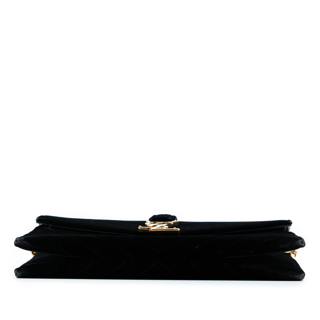 Saint Laurent Medium Chevron Velours Monogram Envelope Bag