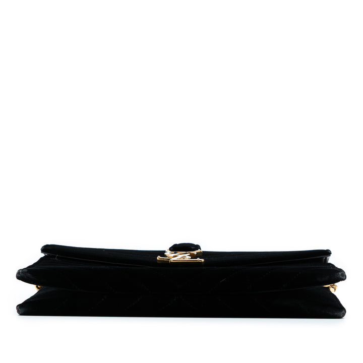Saint Laurent Medium Chevron Velours Monogram Envelope Bag