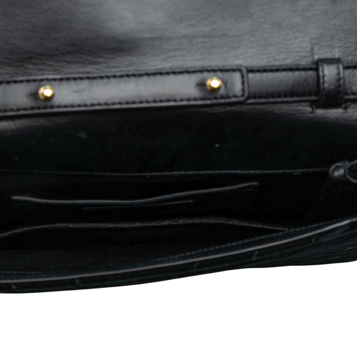 Saint Laurent Medium Chevron Velours Monogram Envelope Bag