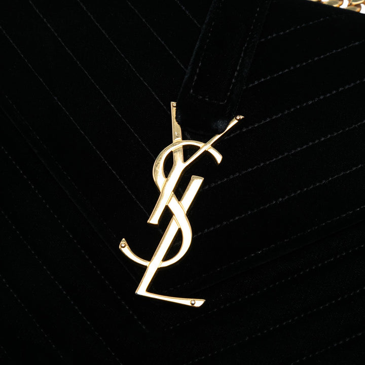 Saint Laurent Medium Chevron Velours Monogram Envelope Bag