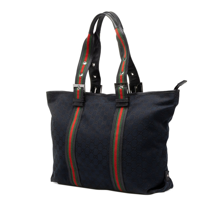 Gucci Cabas GG Web Noir – vue 2 – GABY PARIS